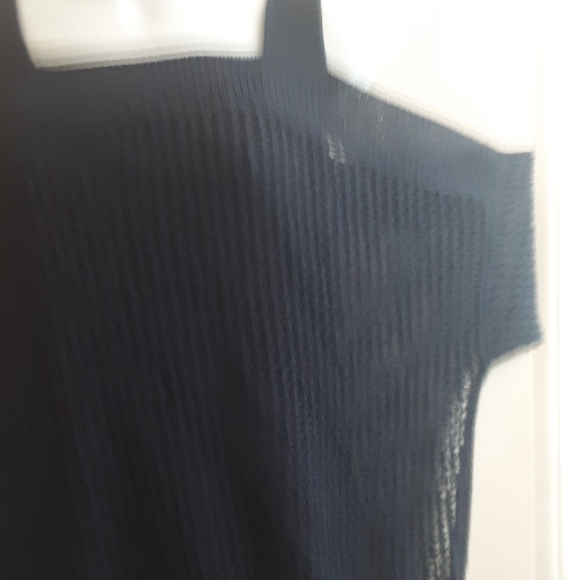 C Tops - Cato Cold Shoulder top, navy blue,mesh top,NWT,size 18/20W.